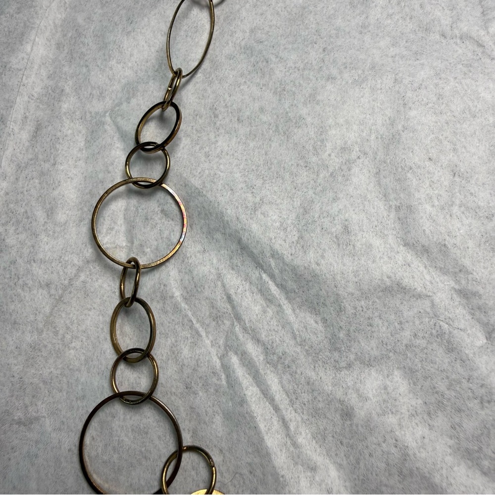 Gold Interlocking Circle Link 36” Long Necklace - image 4